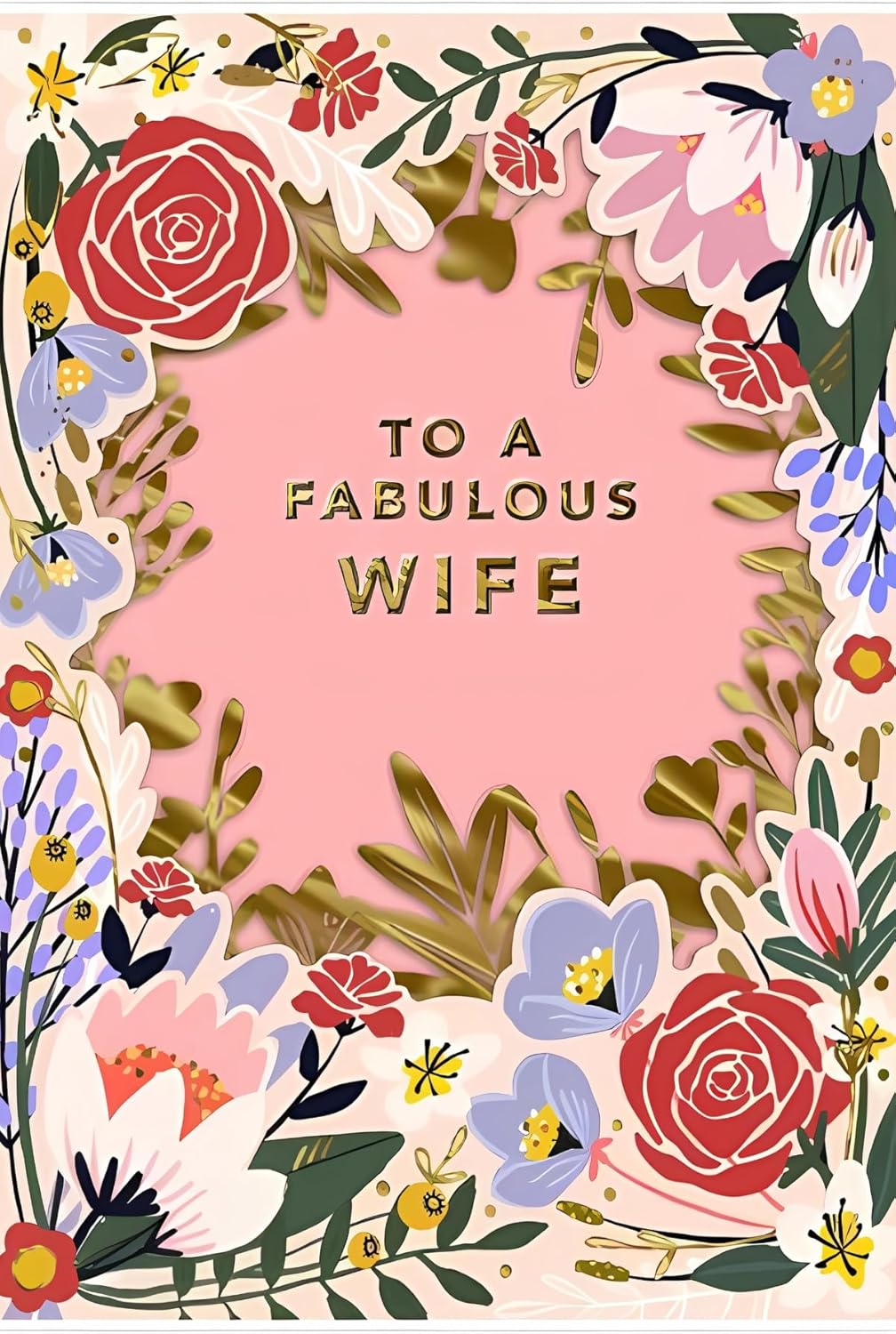 Creative and Attractive Flower Design Wife Birthday Card