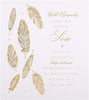 Feathers Design Sympathy Card "Loss of Son"