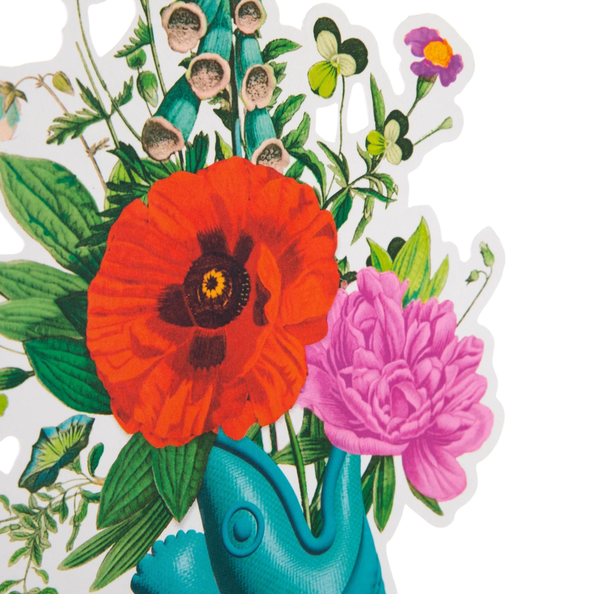 Die Cut Fish Vase Design Magical Botanicals Paper Flowers Open Blank Card