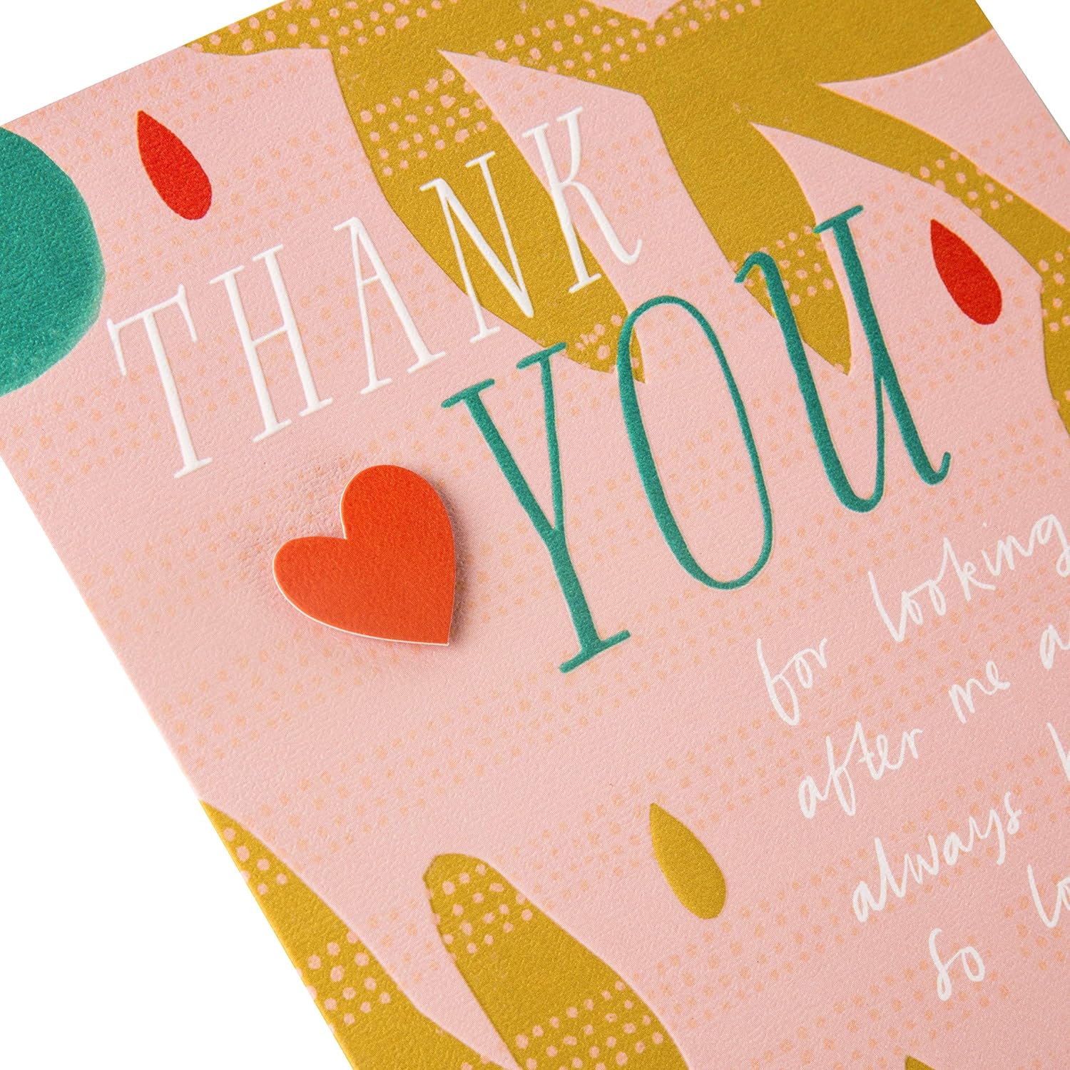 Mother's Day Open Thank You Card Embossed Foliage Design