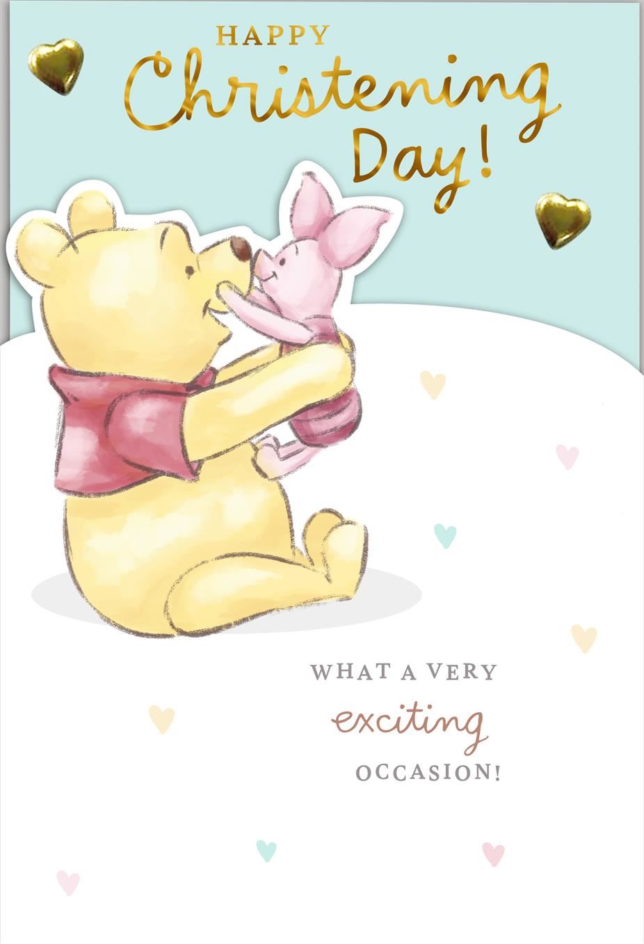 Disney Winnie The Pooh Illustration Cute Christening Card