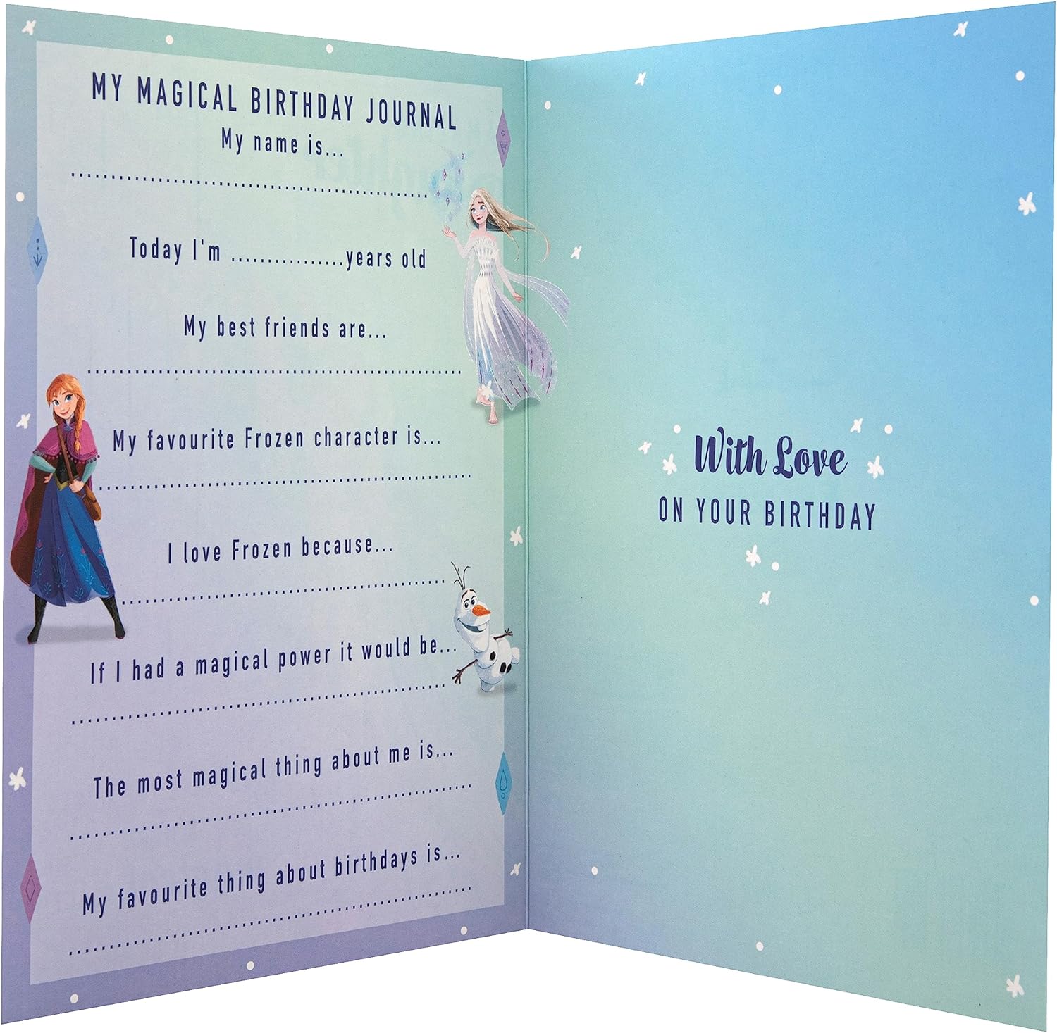 Disney Frozen Design with Activity Daughter Birthday Card