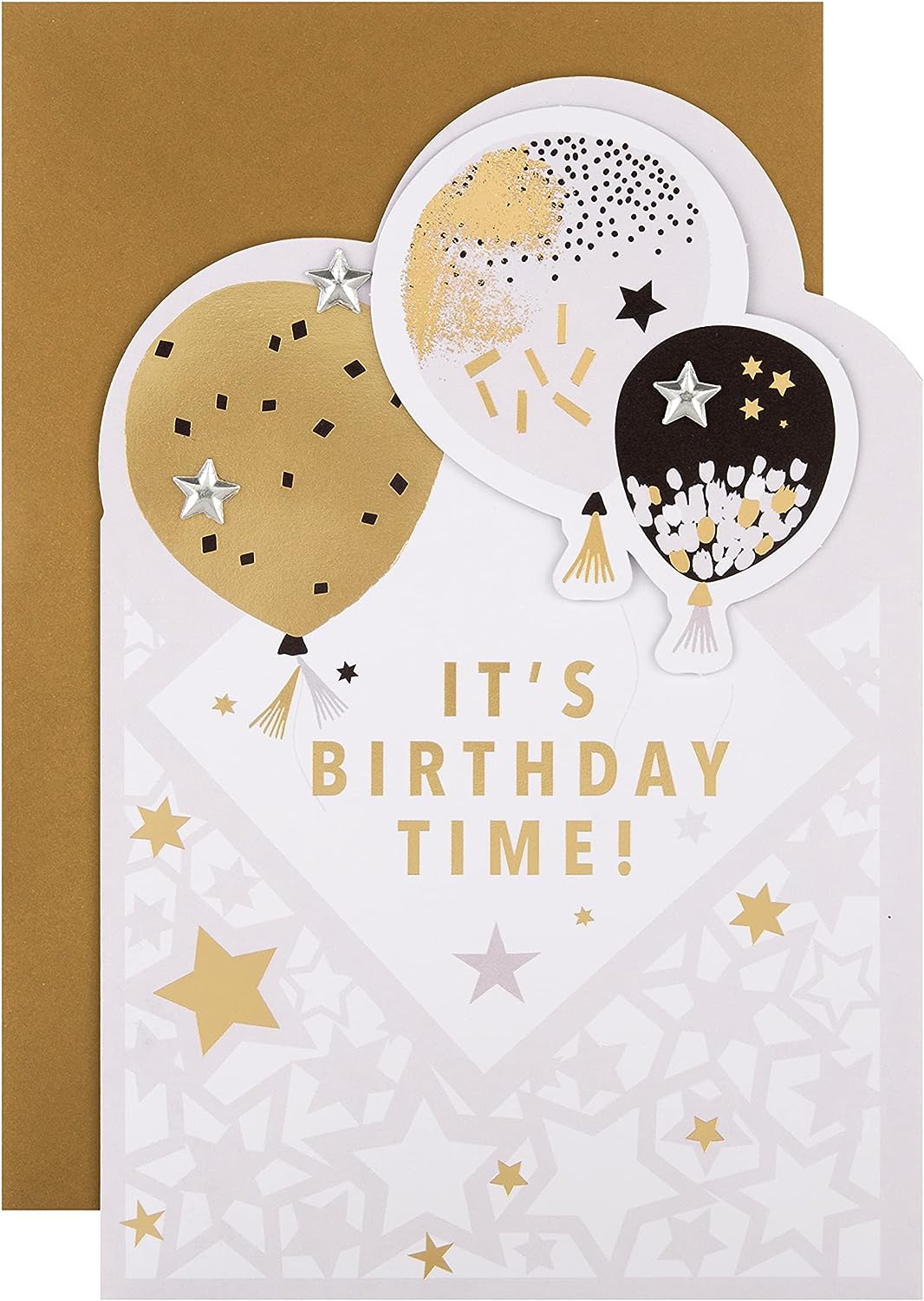 Die-Cut Metallic Balloons Design Birthday Card