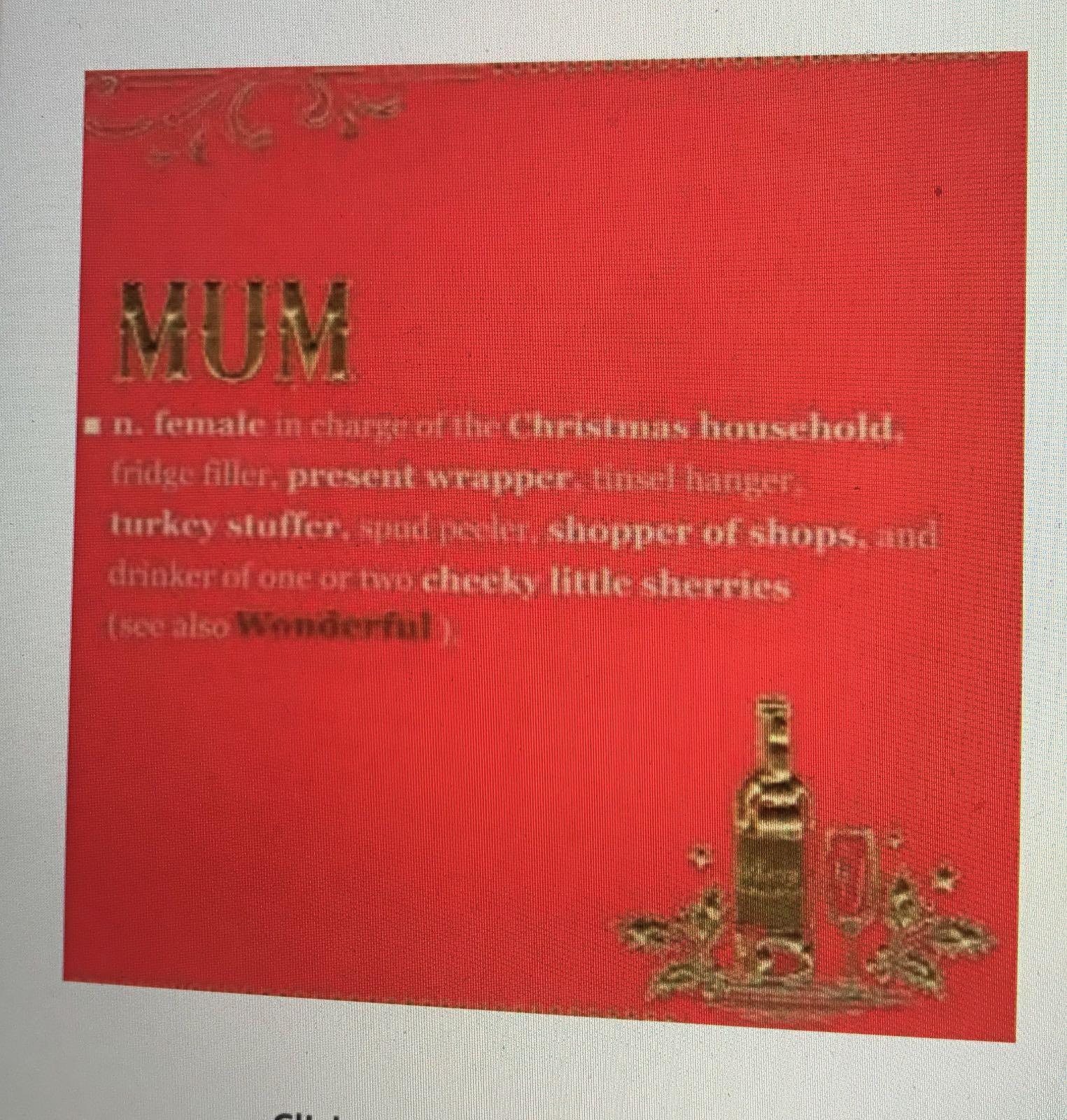 Mum at Christmas, Christmas Greetings Card