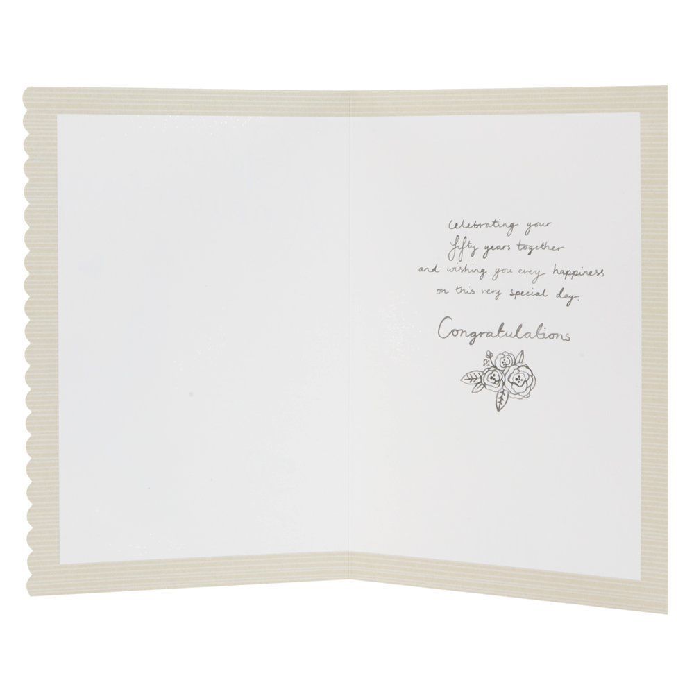 Golden Anniversary Traditional Glitter 3D Attachment Card