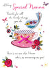 Special Nanna Tea Cup Hand Finished Birthday Card