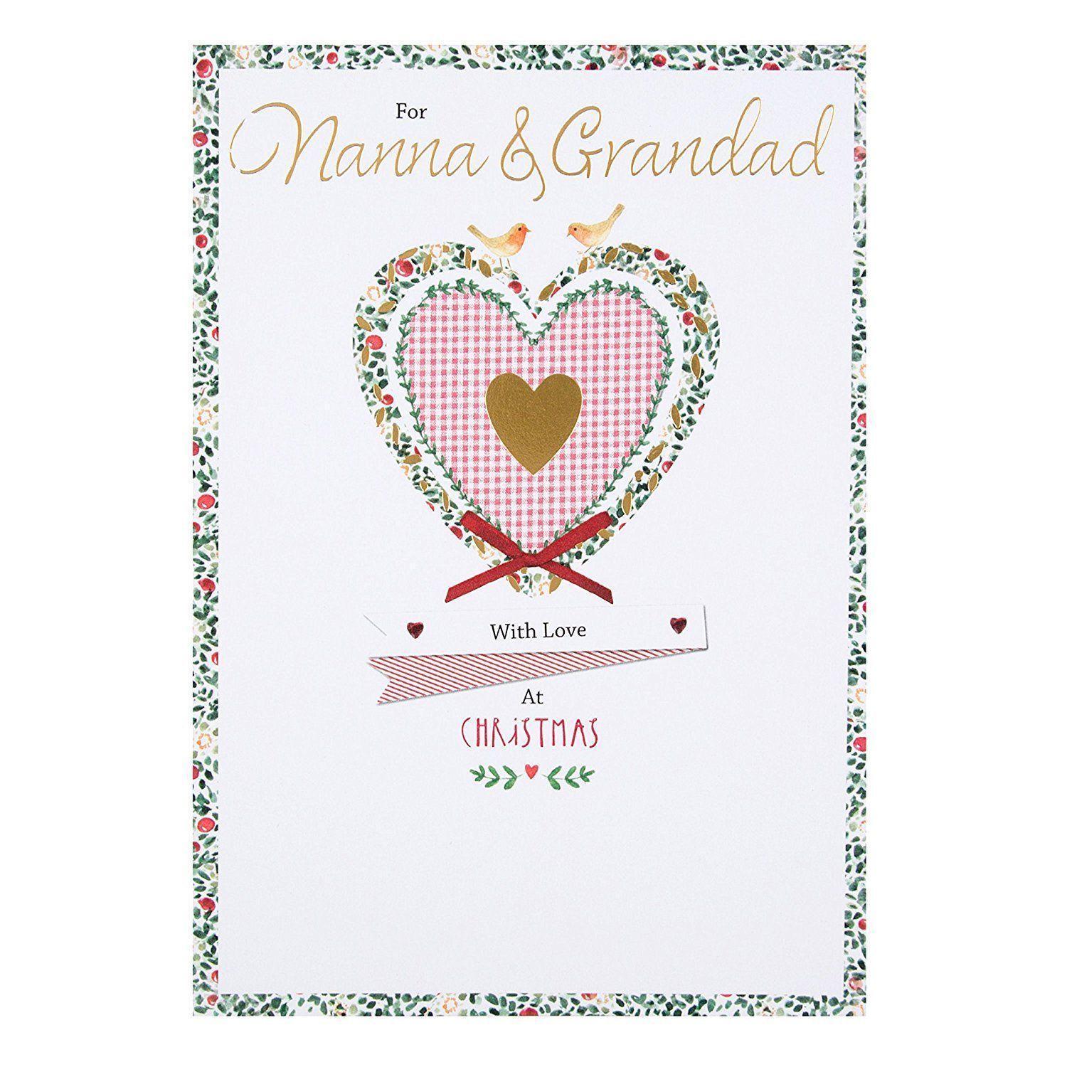 For A Nanna And Grandad With Love Christmas Card