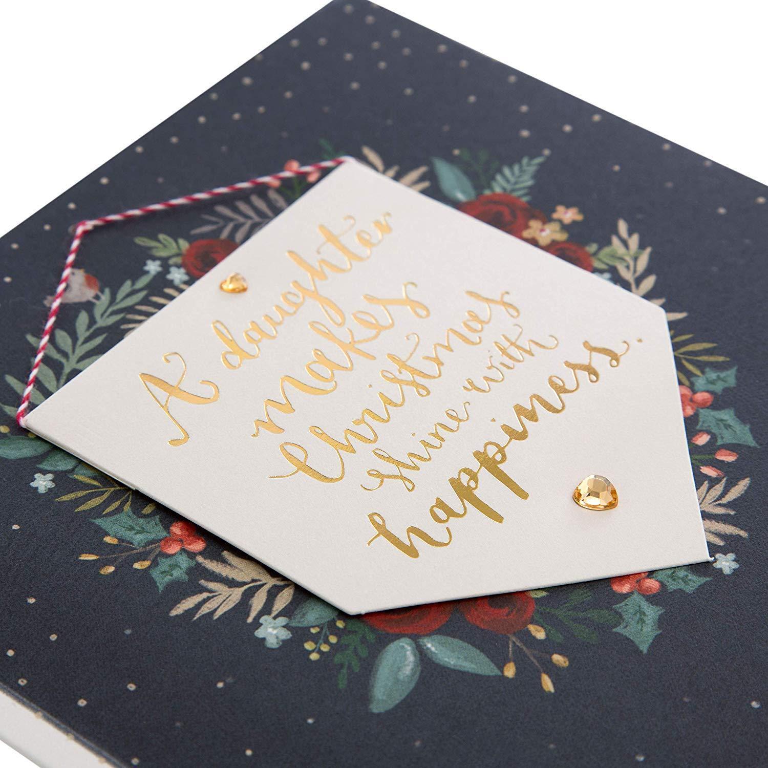 Daughter Christmas Card "Shine with Happiness"
