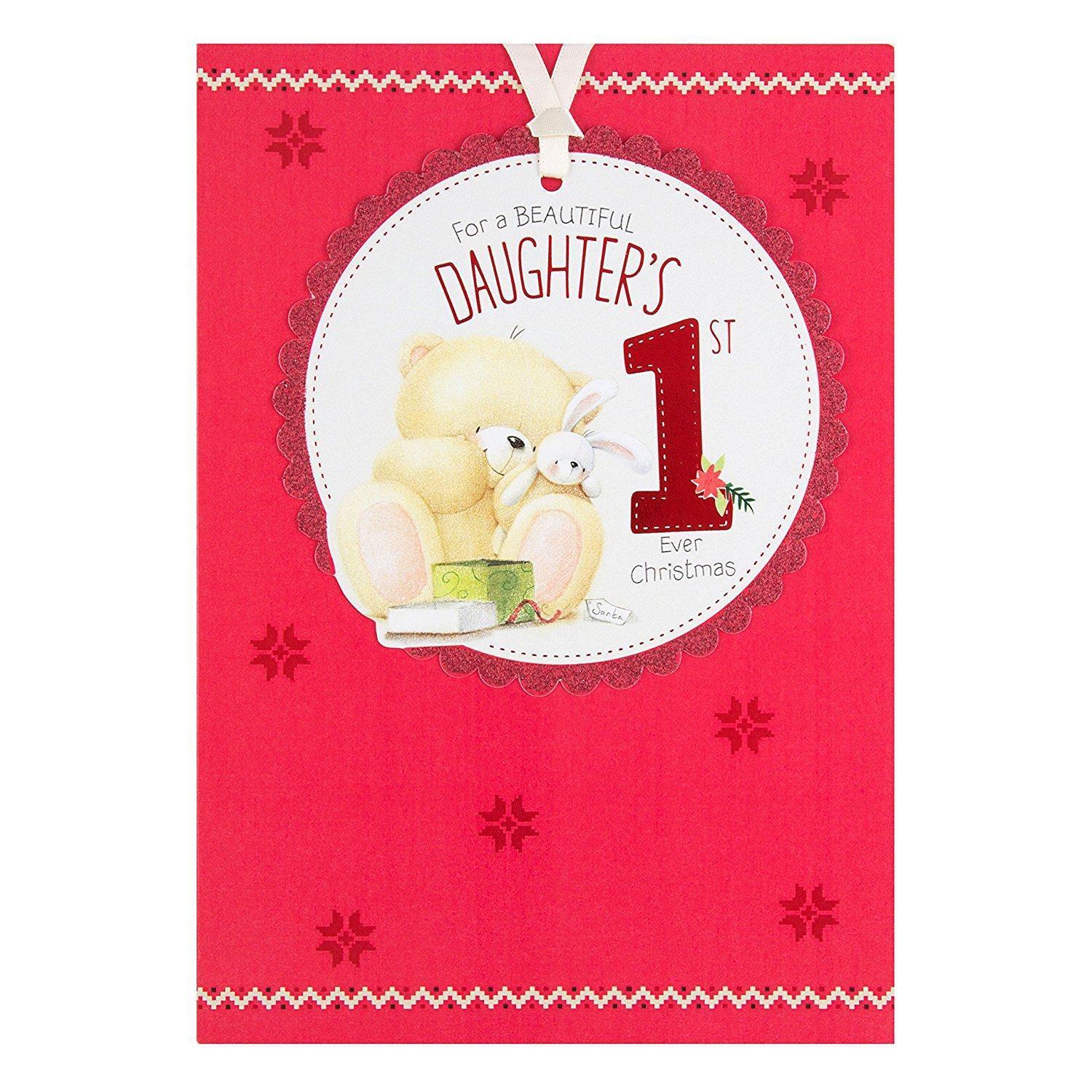 Forever Friends Adorable Luxury Daughter 1st Christmas Card "Beautiful"