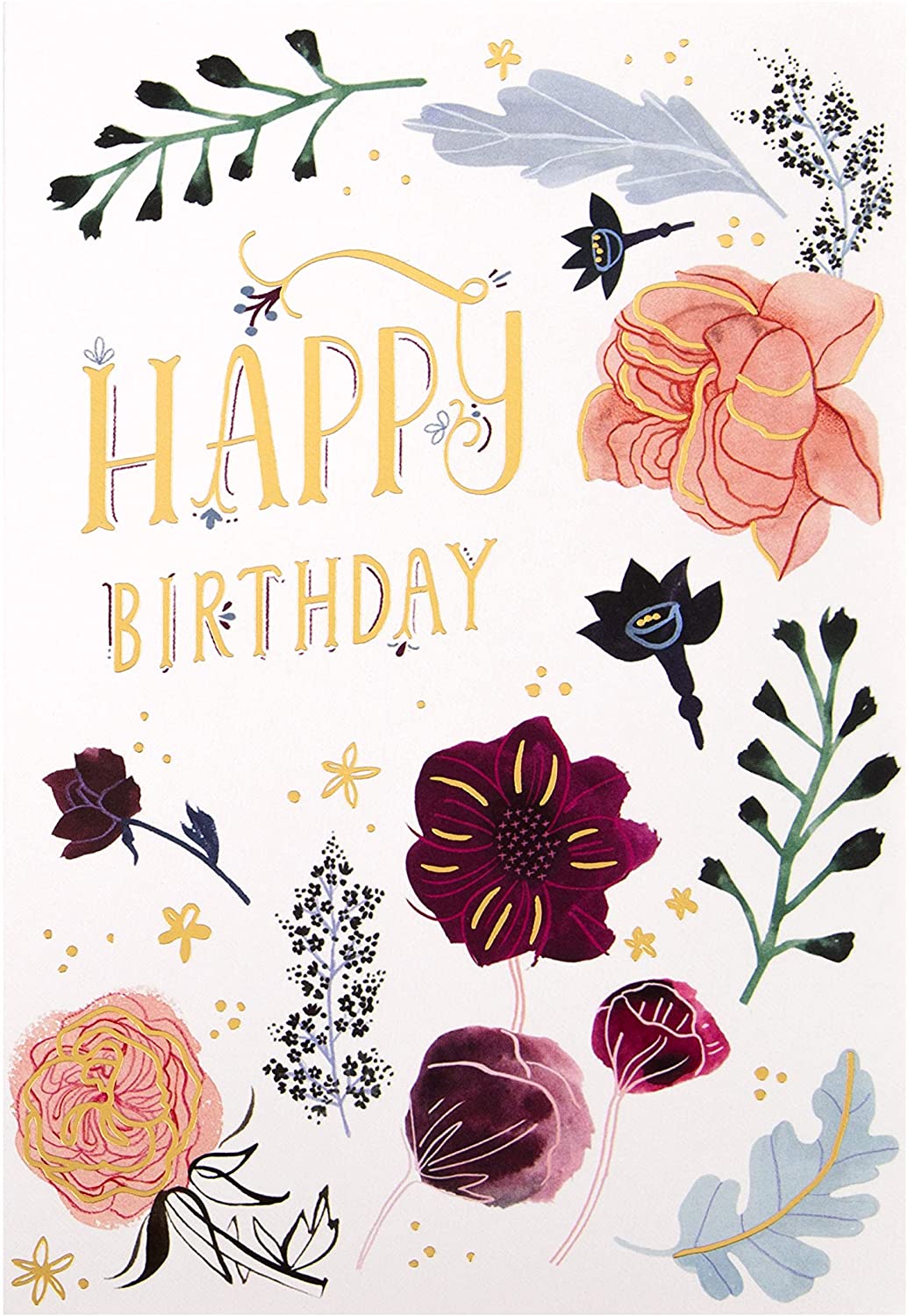 General Birthday Card Floral 'good mail' Design