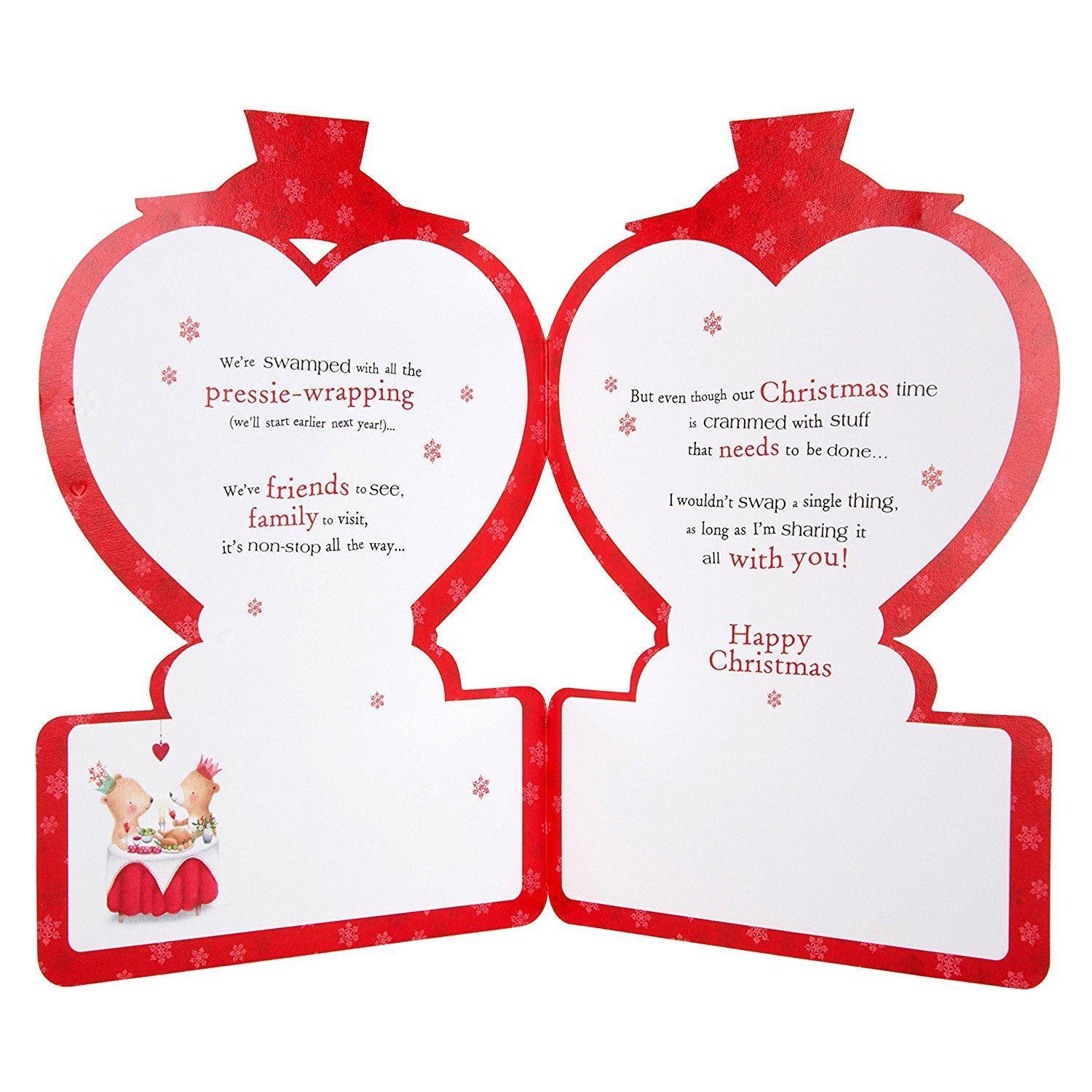 For My Gorgeous Wife Lovely Verse Die Cut Design Christmas Card