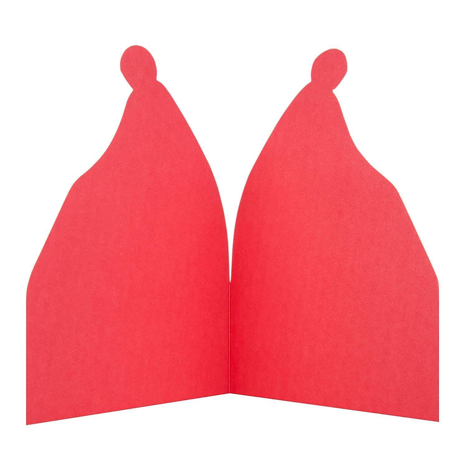 Cut into the Shape of a Christmas Hat Christmas Card