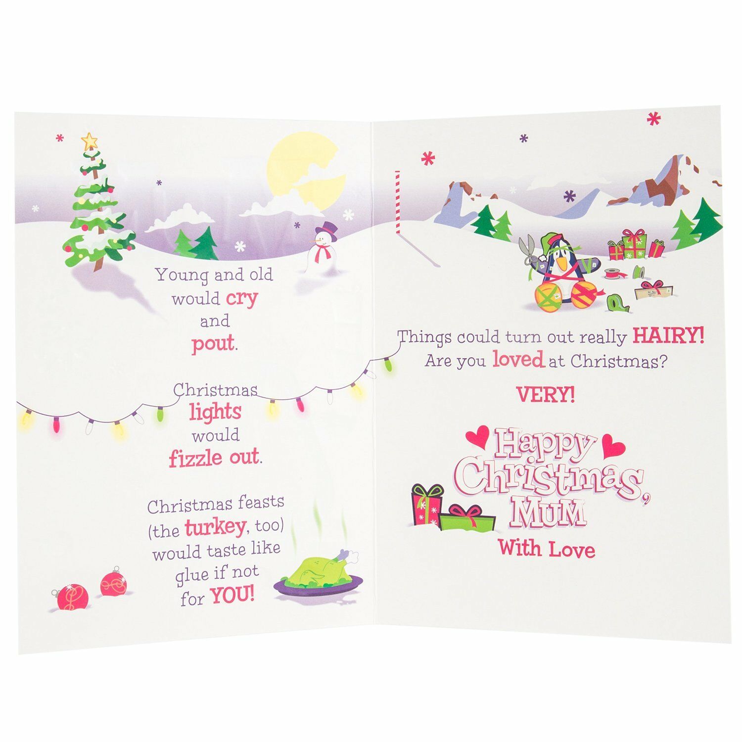 Christmas Card To Mum 'With Love'