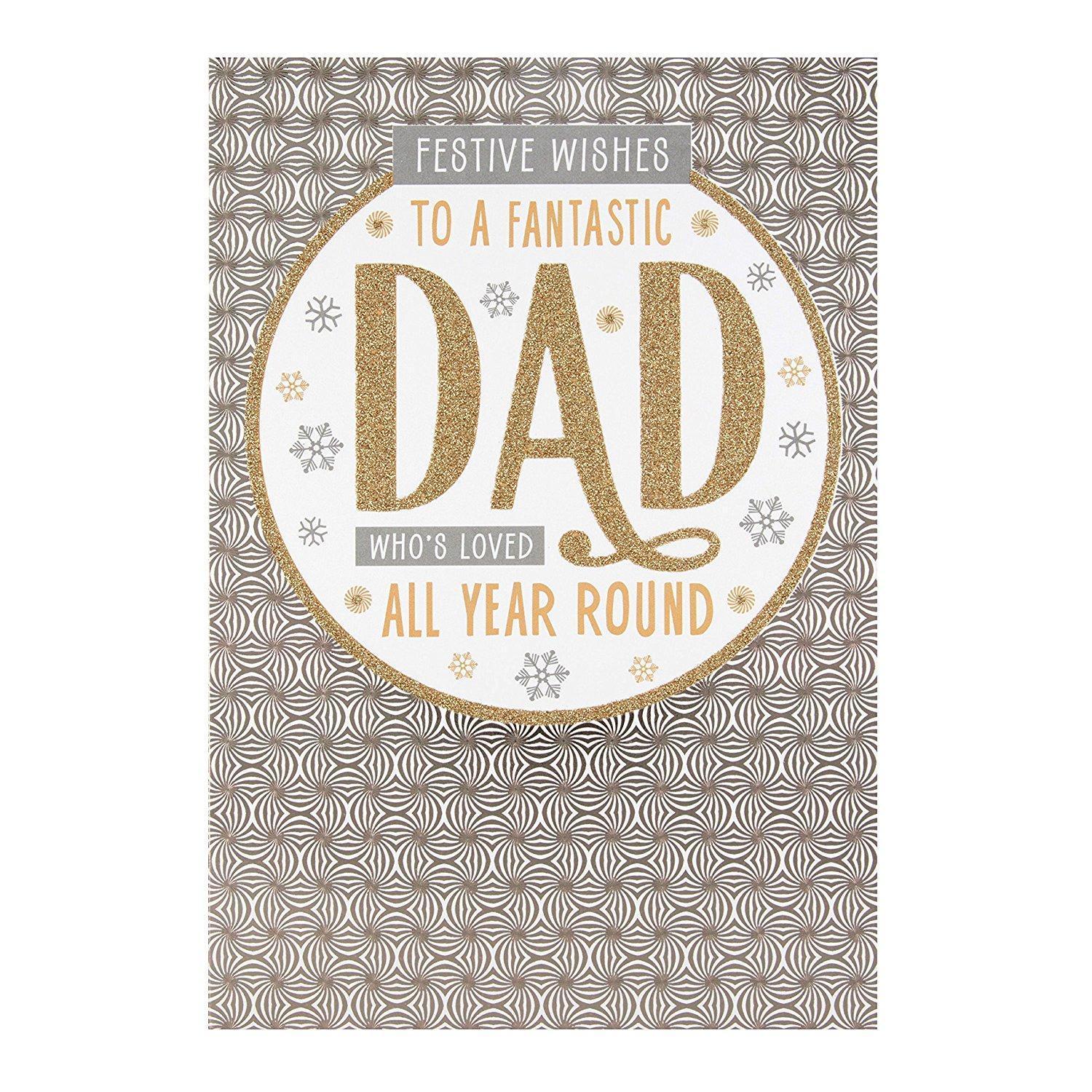 Dad "Festive Wishes" Christmas Card