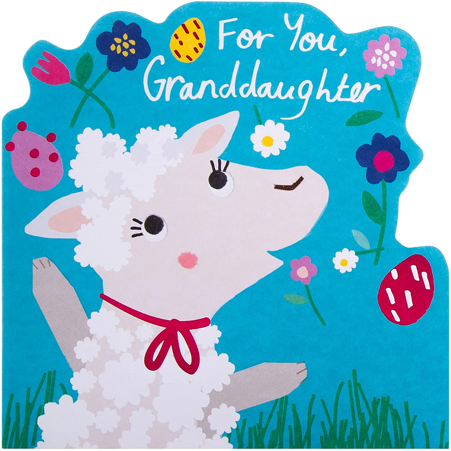 Die Cut Lamb Design Granddaughter Easter Card
