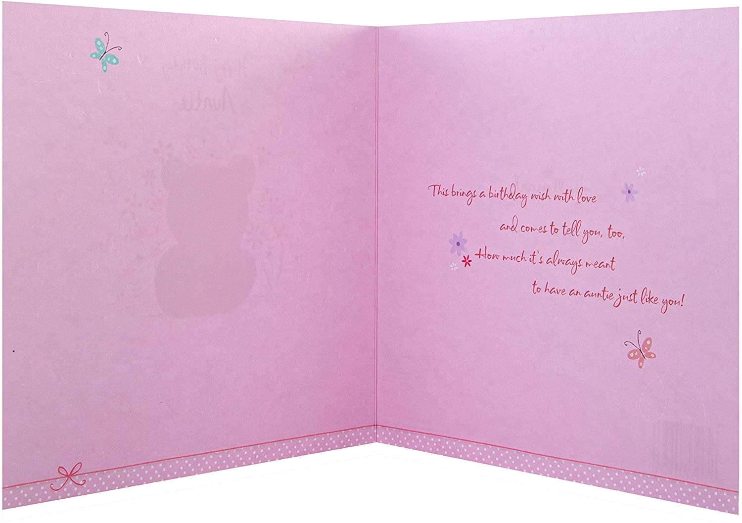 Cute Teddy Cupcake Design Large Birthday Card for Auntie