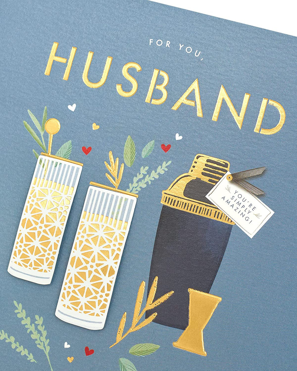 Contemporary Cocktail Design Husband Birthday Card – Collect Cards