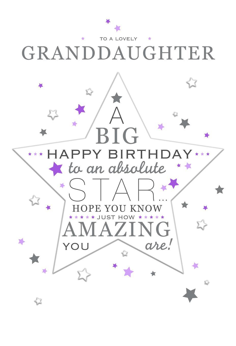 Granddaughter Star Birthday Card