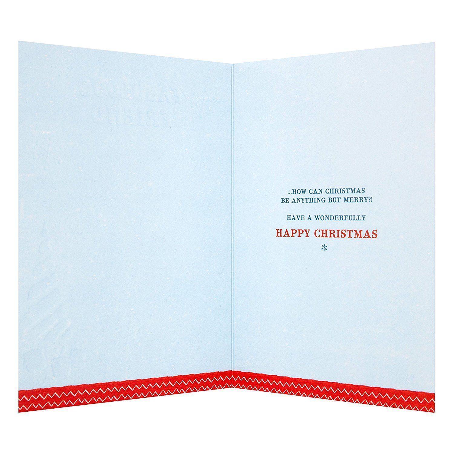 Fabulous Friend Gus Teddy Bear Sparkle Snow Design Christmas Card