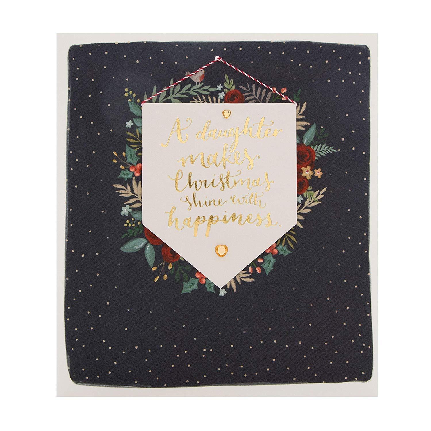 Daughter Christmas Card "Shine with Happiness"