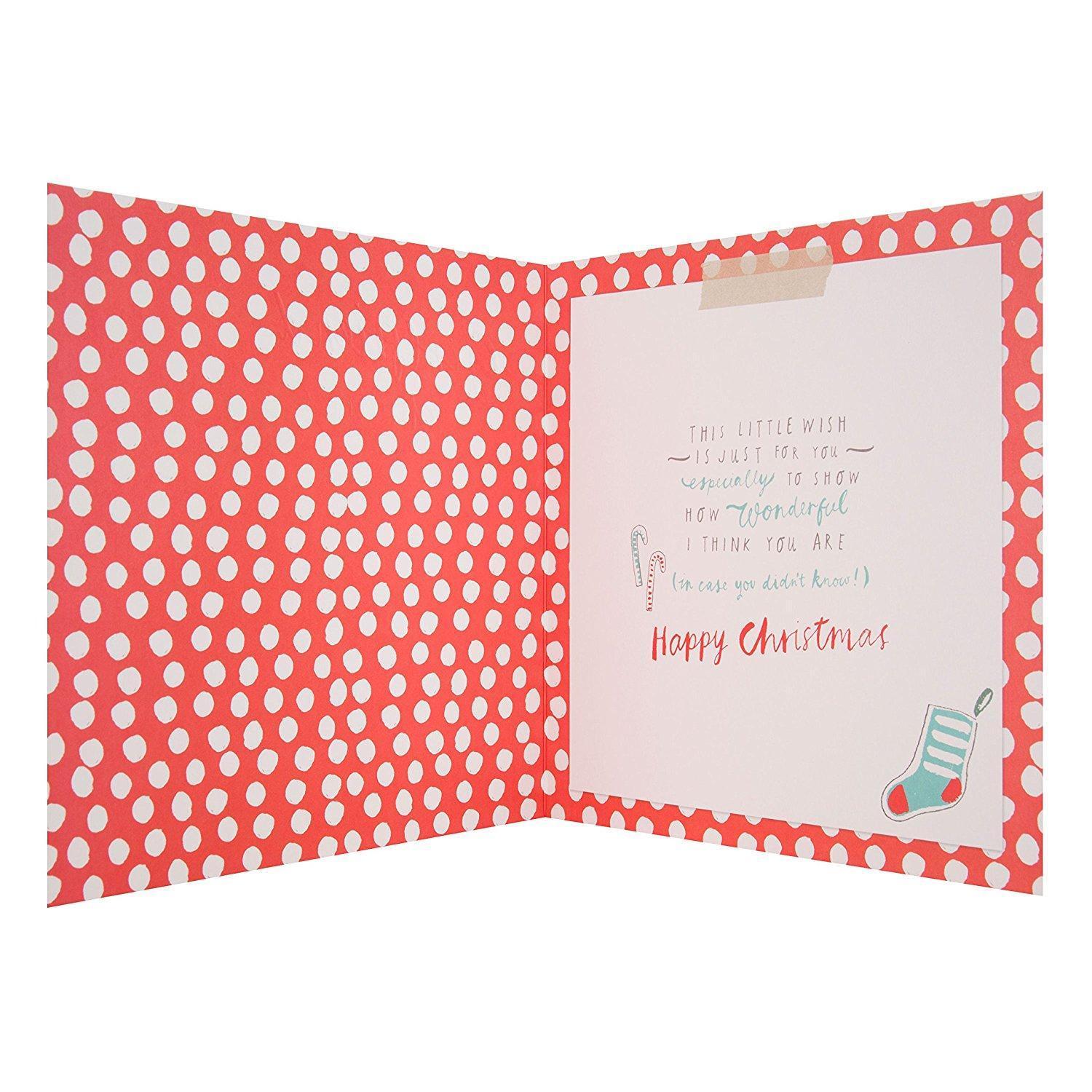Girlfriend "Wonderful" Sweet 3D Christmas Greeting Card Large
