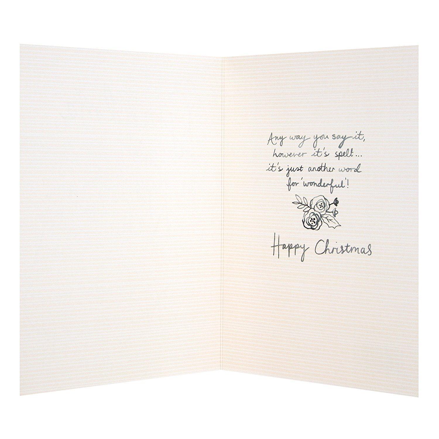 Grandmother Red Foil Finished Christmas Card