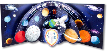Best Dad in The Universe Rocket Blastoff Fun! Pop Up Father's Day Card