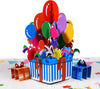 Colorful Balloons Gift Box Design 3D Pop Up Birthday Card