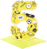 Bright Yellow Design Age 5 Birthday Card