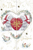 Bears With Heart For One I Love Handmade Luxury Fold-Out Christmas Card