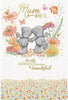 Bears Holding Hands In Flowers To Wonderful Mum Mother's Day Card