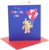Boofle With Heart Balloons for Special Boy Valentine's Day Card