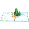 Bronzed Snowman and Tree 3D Pop Up Christmas Card