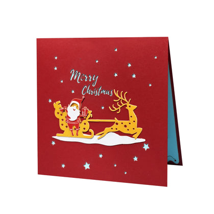 Santa Claus and Winter Scene 3D Pop Up Christmas Card