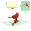 Red Cardinal Charm 3D Pop Up Greeting Card