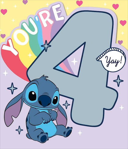 Unique Stitch Design For Girls 4th Birthday Card