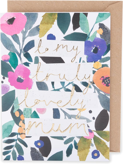 Kindred Truly Lovely Mum Floral  Design Blank Mother's Day Card