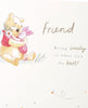 Disney Winnie the Pooh & Piglet Design Friend Birthday Card