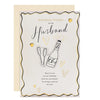 Bottle of Bubbly, Glasses & Heartfelt Verse Design Husband Birthday Card