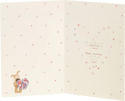 Boofle with Heart Balloon Design Daughter Birthday Card