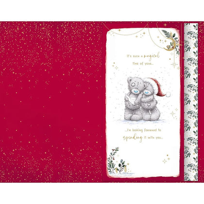 Bears Under Lantern Boyfriend Luxury Handmade Christmas Card