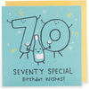 Blue Design 70th Birthday Card for Him/Her/Friend