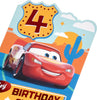 Disney Car Lightning McQueen Design 4th Birthday Card with Activity Inside
