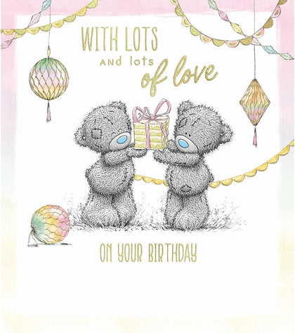 Bears Holding Gift Birthday Card