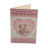 Nan & Grandad Cute Teddies In Pink Heart Anniversary Card
