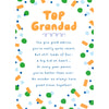 Colourful Heartfelt Verse Top Grandad Birthday Card