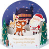 Snow Globe 3D Pop Up Santa & Rudolph Christmas Card