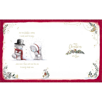 Bears And Snowman Boyfriend Luxury Boxed Handmade Christmas Card