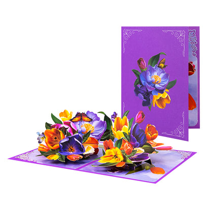 Joyful Blossoms Spring Bouquet Pop Up Card