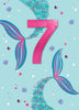 Mermaid Embellished Girls 7th Birthday Card